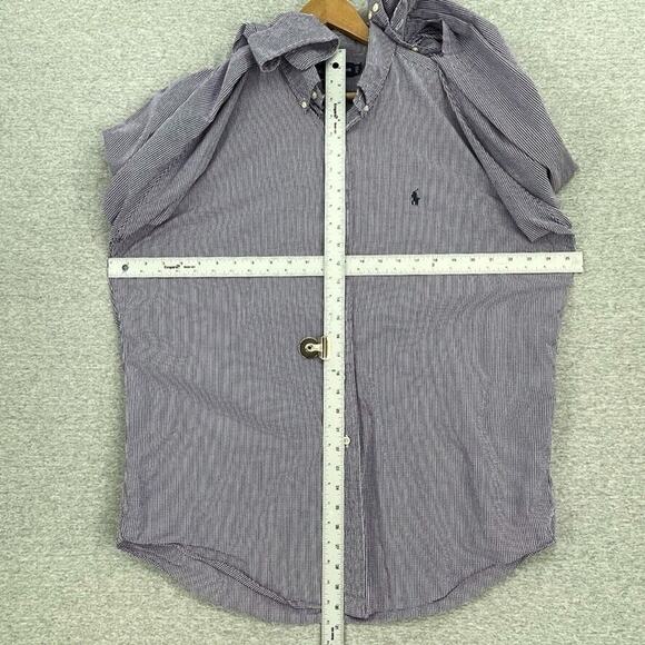 Ralph Lauren Dress Shirt Mens 16 34/35 Purple Check Button Up Long Sleeve Pony - Picture 6 of 9